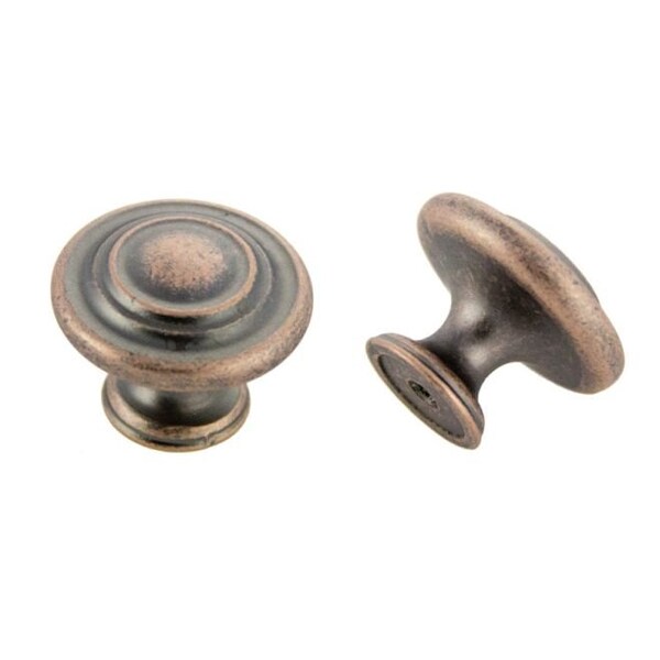 Crown 1-3/8" Spherical Cabinet Knob Antique Copper Machined Finish CHK971ACM - main